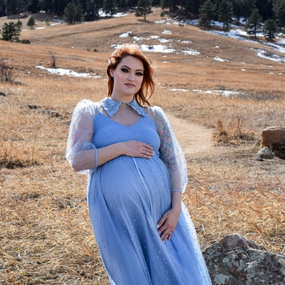 Light Blue Maternity Dress